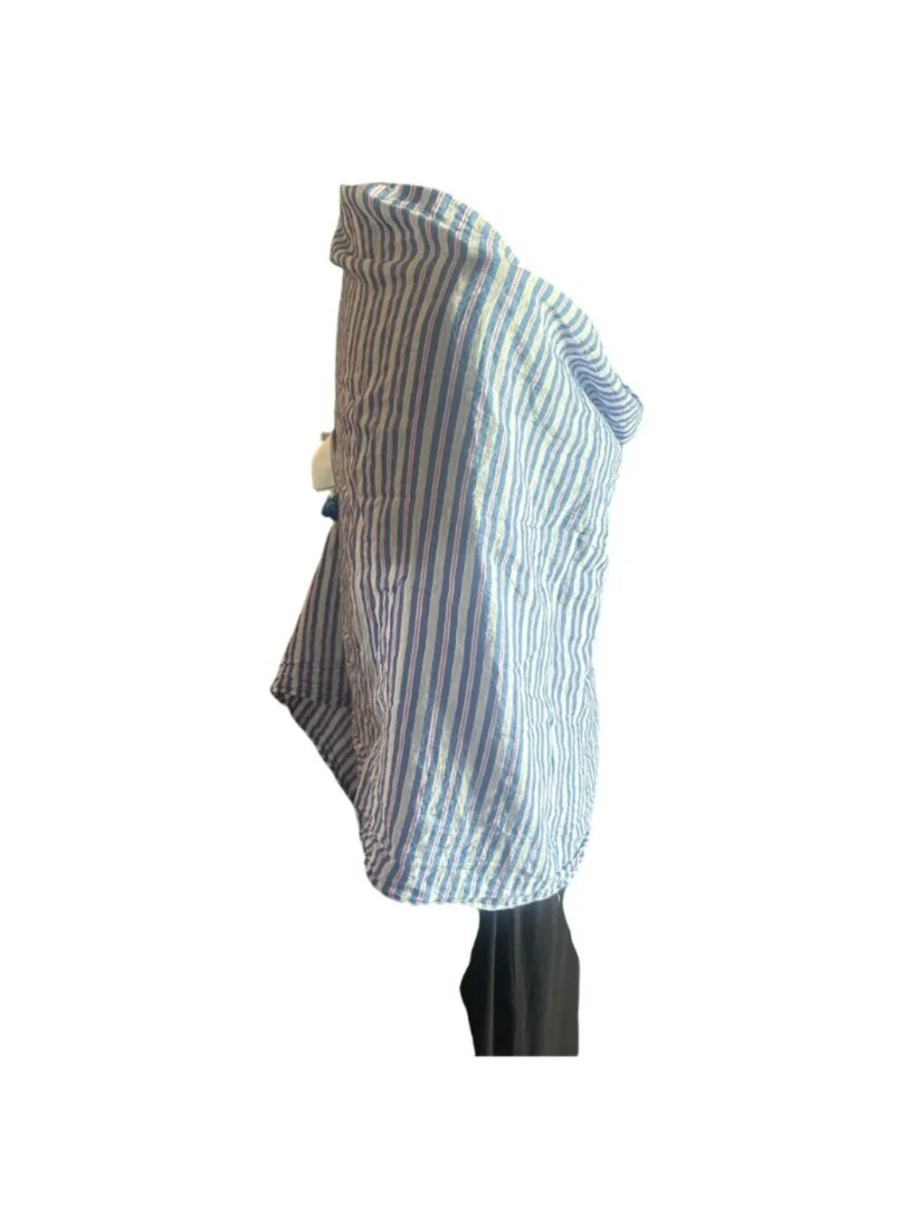 Kate Spade Candy Stripe Tassel Fringe Shawl Womens Wrap Scarf Cotton Sarong